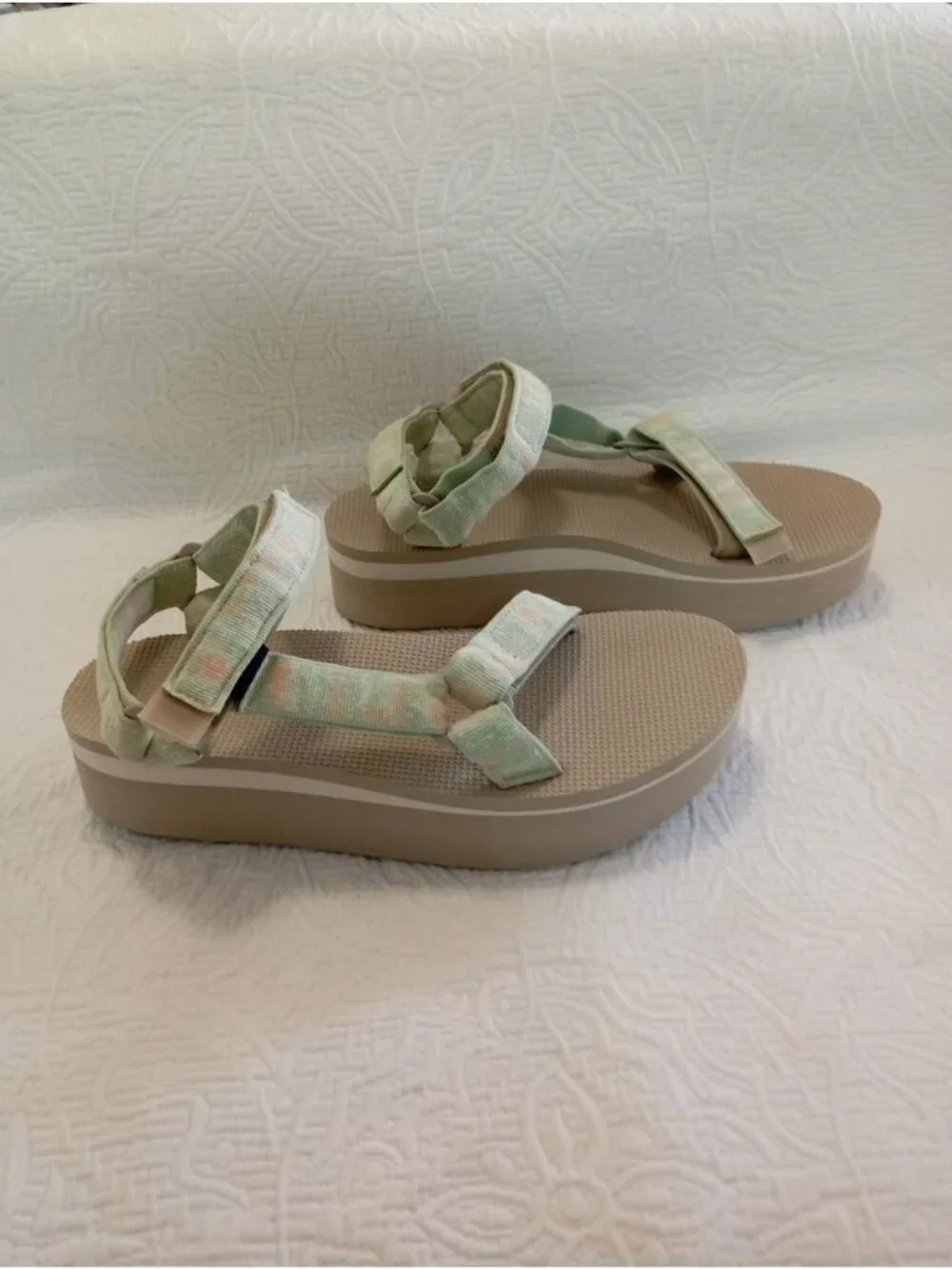 Teva Womens Platform Sport Sandals Pastel Strappy Repreve Size  9